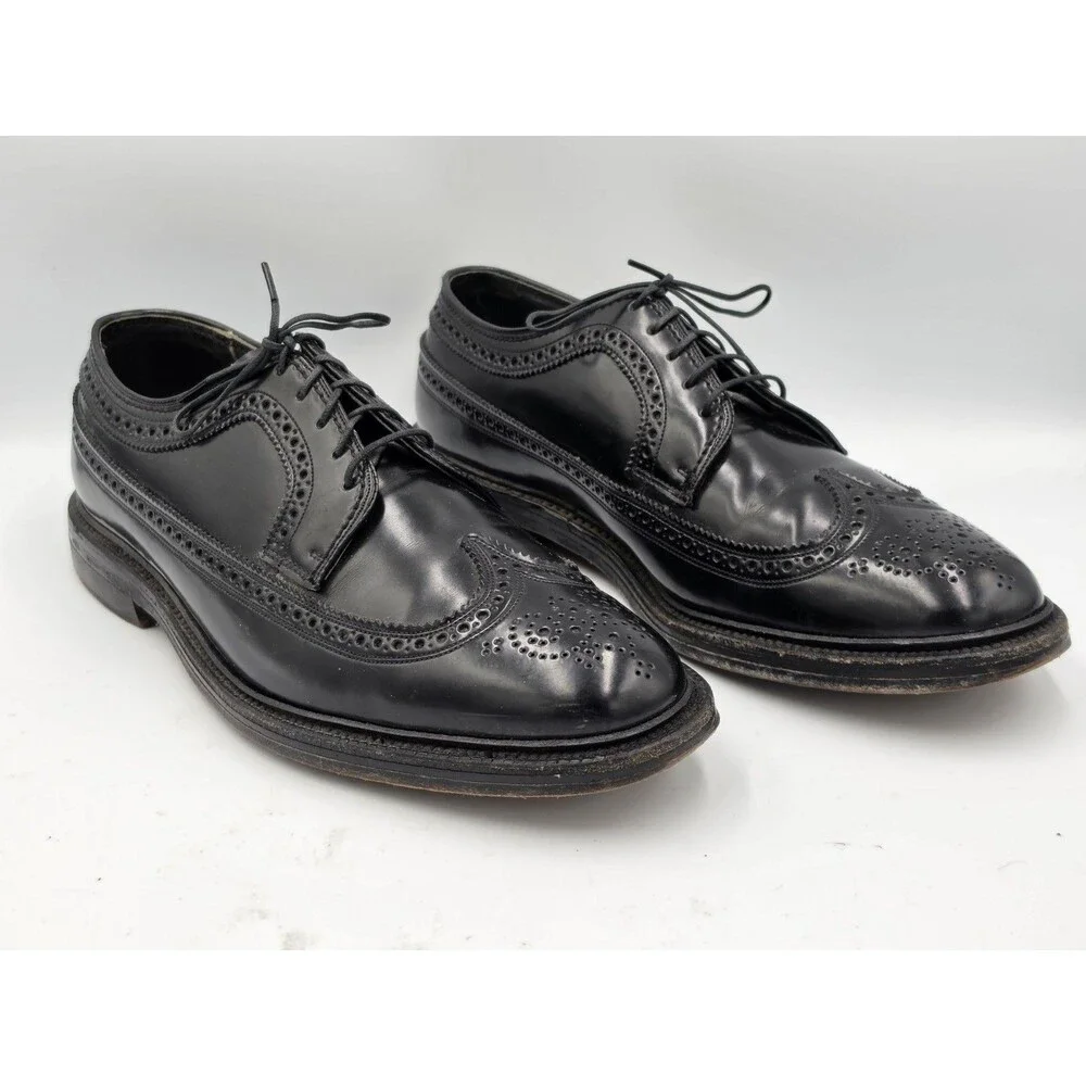 Vintage Freeman Bootmaker Guild Wingtip Dress Shoes Mens Size 8 EE Black